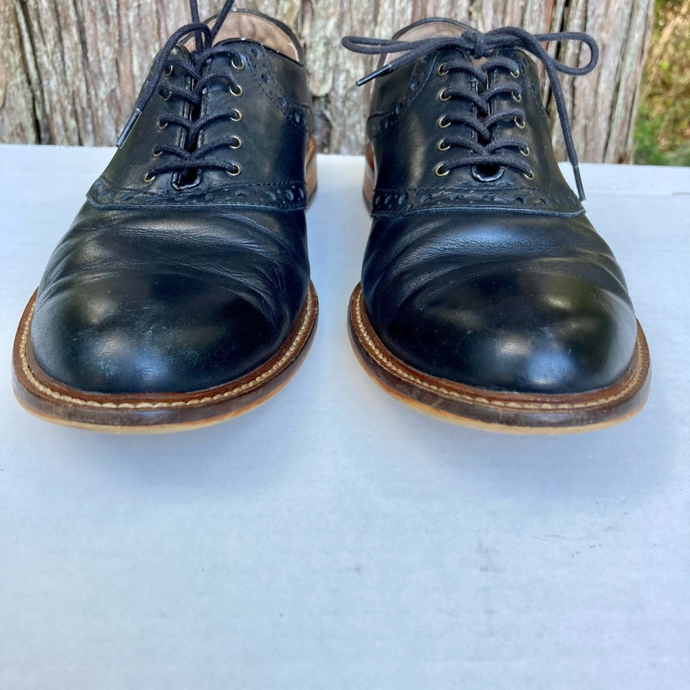 ASTON GREY Mens Black Leather Oxford Shoes Size 8.5 - Picture 2 of 11